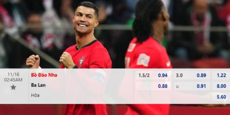 Chi tiết tỷ lệ kèo Bồ Đào Nha